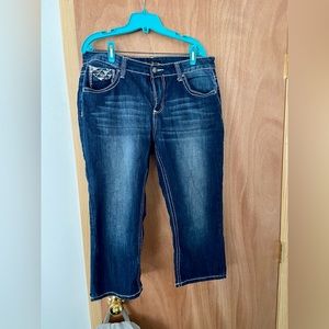 Love Indigo Denim Capris Size 14 - 31” Long